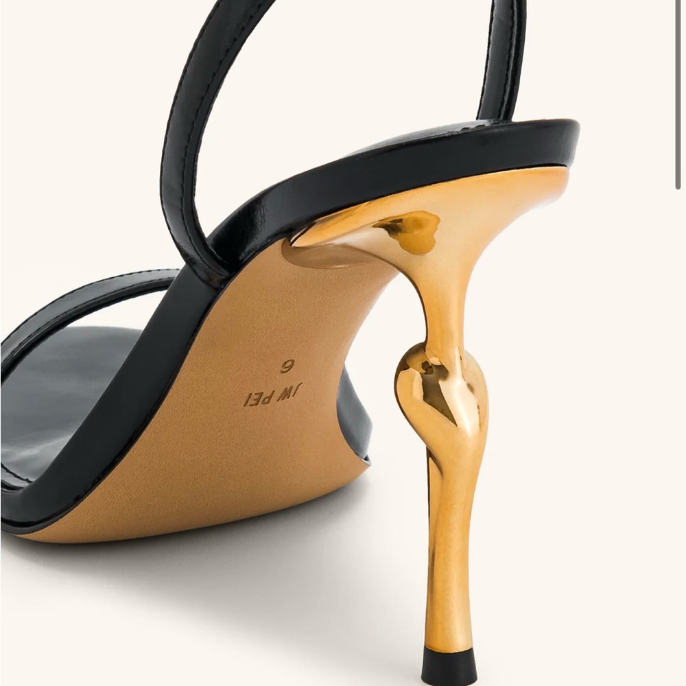 Elegant Black and Gold Women's Heels - Picture 3 of 6